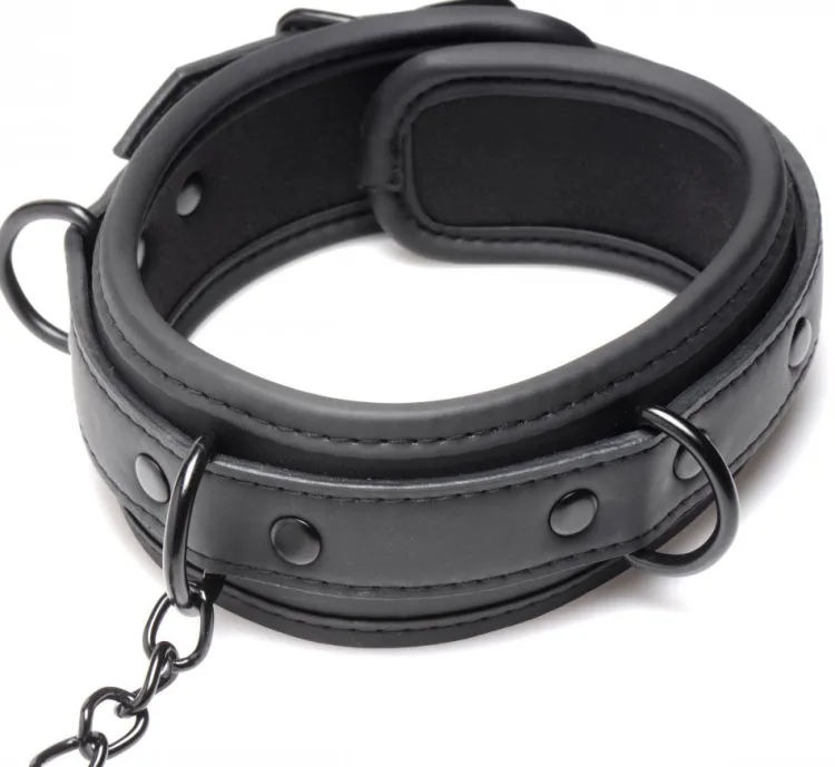 Master Series Leashes & Collars | Nipple Clamps & Stimulators>Adjustable Collar with Nipple Clamps