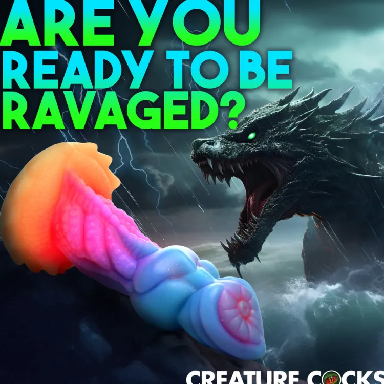 Creature Cocks Silicone Dildos>Aqua-Cock Glow-in-the-Dark Silicone Dildo