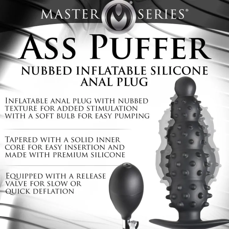 Master Series Unique Anal Toys>Ass Puffer Nubbed Inflatable Silicone Anal Plug