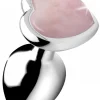 Booty Sparks Jewel Butt Plugs | Anal Starter Toys>Authentic Rose Quartz Gemstone Heart Anal Plug