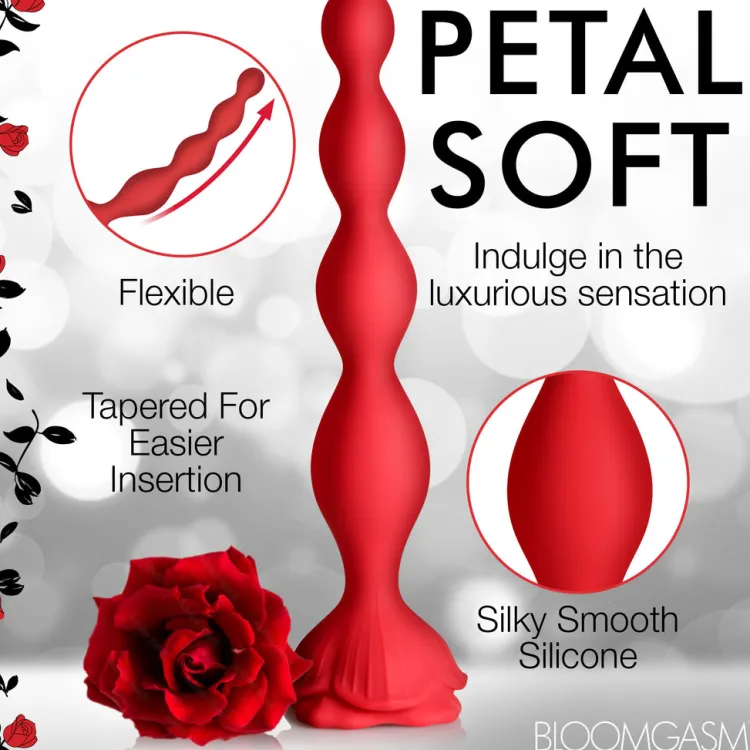 Bloomgasm Vibrating Butt Plugs | Anal Beads & Tools>Beaded Rose Vibrator