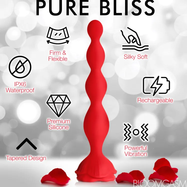Bloomgasm Vibrating Butt Plugs | Anal Beads & Tools>Beaded Rose Vibrator