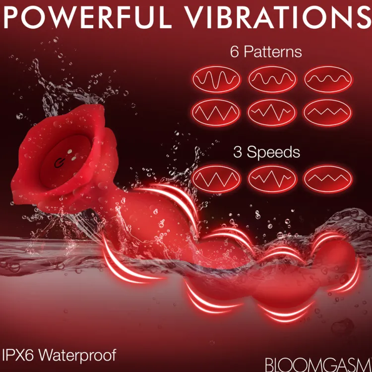 Bloomgasm Vibrating Butt Plugs | Anal Beads & Tools>Beaded Rose Vibrator
