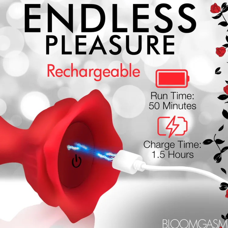 Bloomgasm Vibrating Butt Plugs | Anal Beads & Tools>Beaded Rose Vibrator