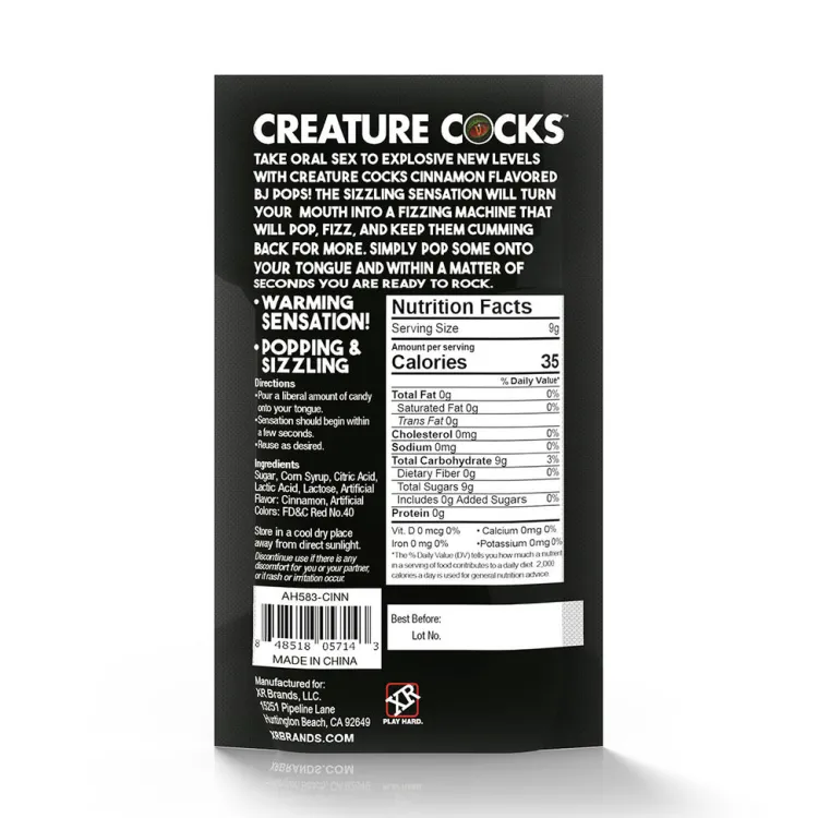 Creature Cocks Games & Novelties>BJ Pops Cooling Oral Sex Candy