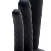 Strap U Anal Pegging Toys | Silicone Dildos>Black 3 Piece Silicone Strap-On Set