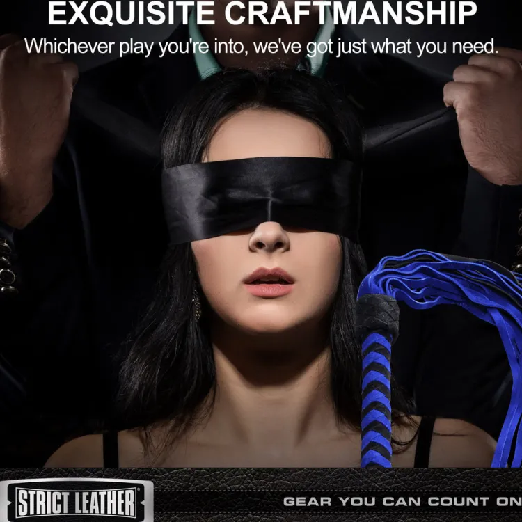 Strict Leather Impact: Whips, Crops & Spankers>Black and Blue Suede Flogger