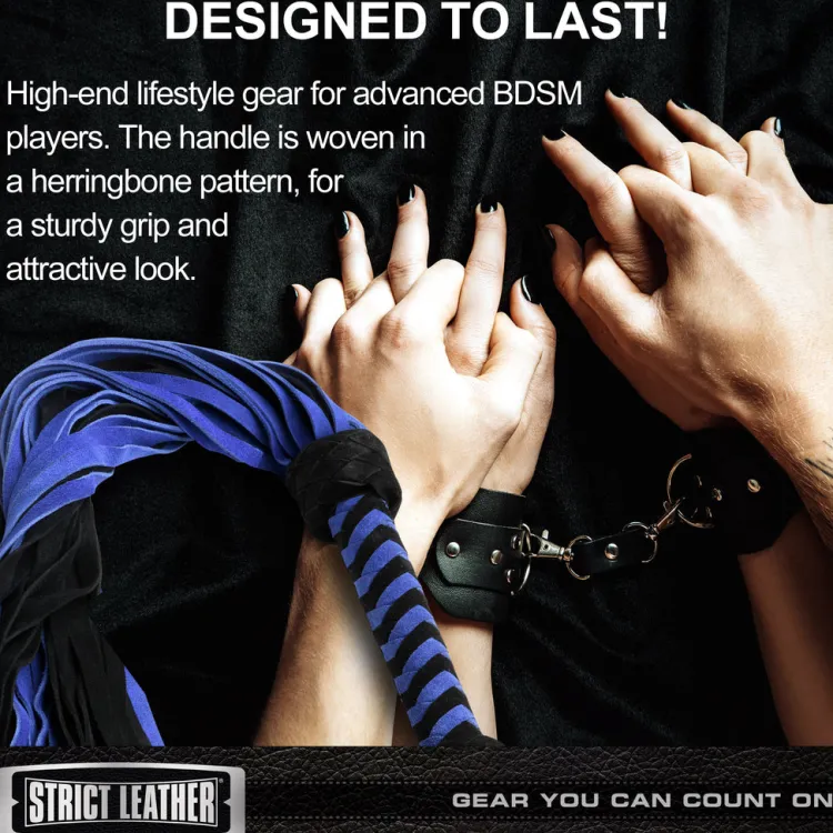 Strict Leather Impact: Whips, Crops & Spankers>Black and Blue Suede Flogger
