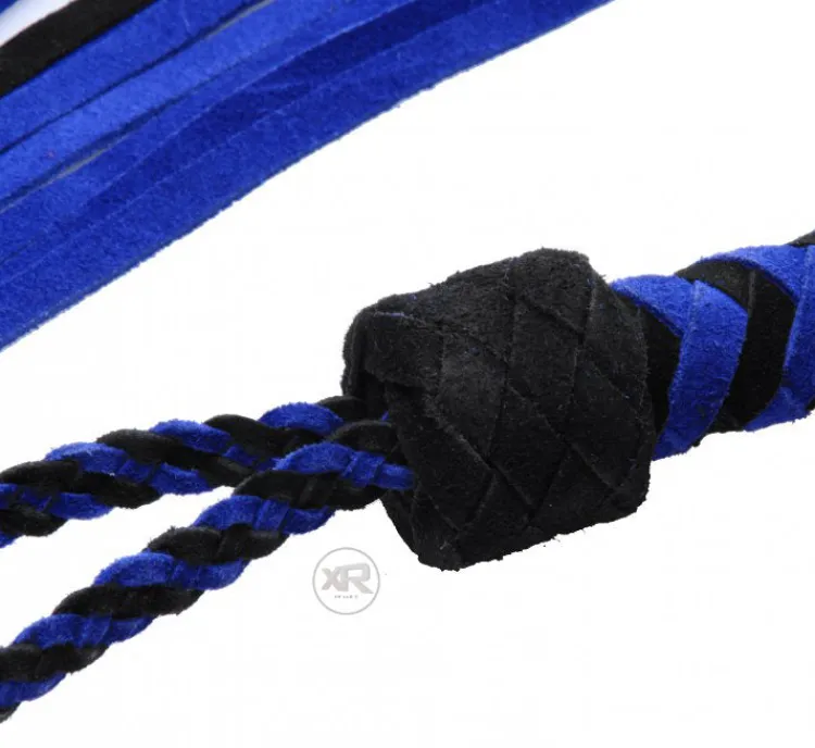 Strict Leather Impact: Whips, Crops & Spankers>Black and Blue Suede Flogger