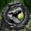 Creature Cocks Penis Rings>Black Caiman Silicone Cock Ring