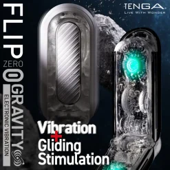 Tenga Automatic & Hands-Free Masturbators | Vibrating Strokers>Black Flip Zero Gravity Vibrating Masturbator