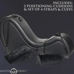 Master Series Luxury Toys | Sex Furniture, Swings, & More>Black Kinky Couch Sex Chaise with Love Pillows