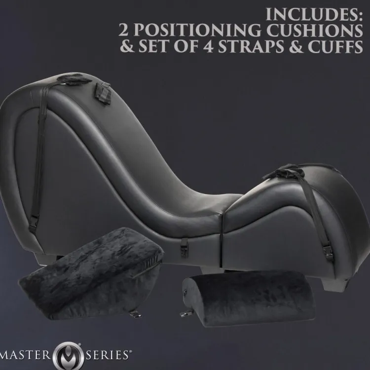 Master Series Luxury Toys | Sex Furniture, Swings, & More>Black Kinky Couch Sex Chaise with Love Pillows