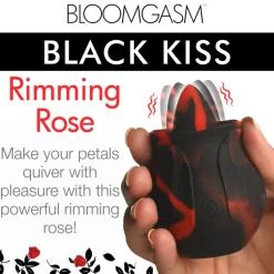 Bloomgasm Silicone Vibrators | Waterproof Vibrators>Black Kiss Rimming Rose