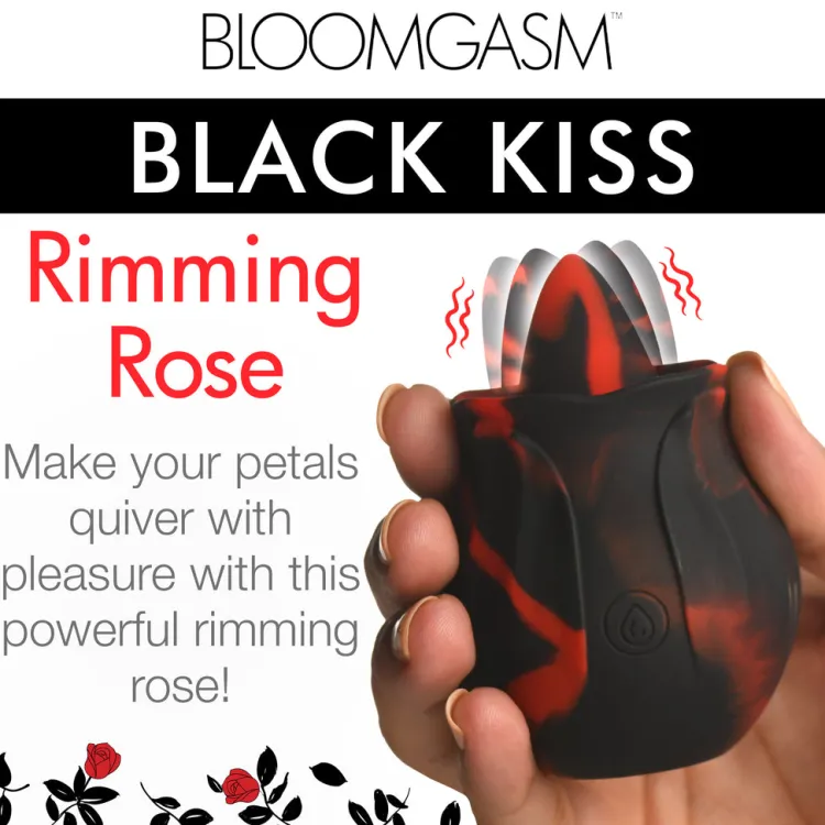 Bloomgasm Silicone Vibrators | Waterproof Vibrators>Black Kiss Rimming Rose