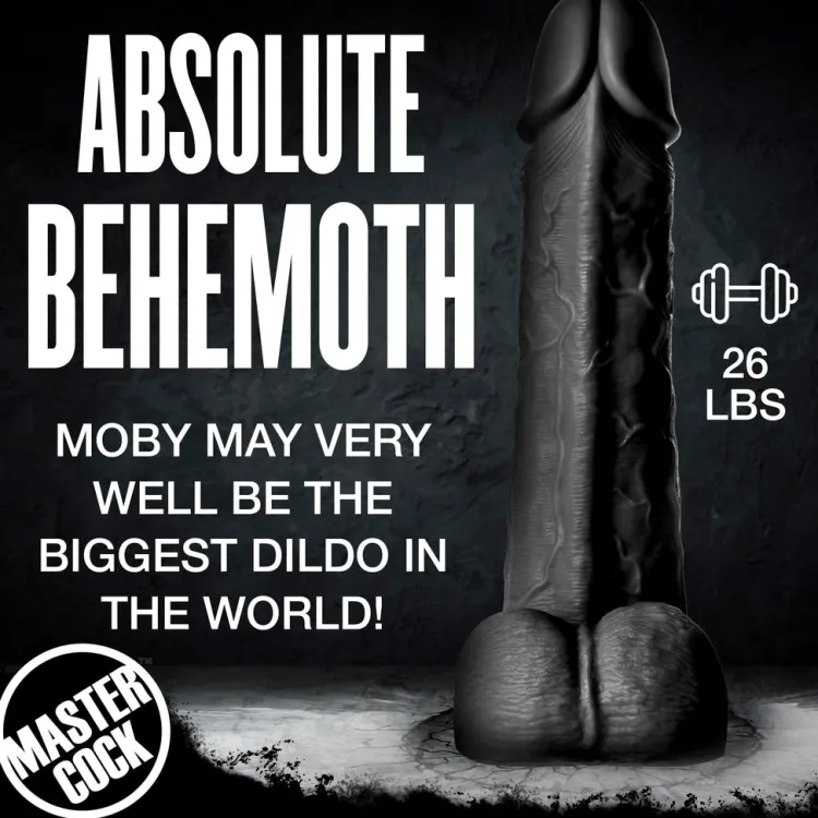 Master Cock Large Dildos | Realistic Dildos>Black Moby 2 Foot Tall Super Dildo