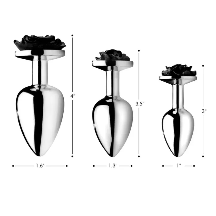 Booty Sparks Jewel Butt Plugs | Anal Starter Toys>Black Rose Anal Plug