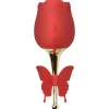 Bloomgasm Silicone Vibrators | Waterproof Vibrators>Flutter Rose Clit Sucking Stimulator with Butterfly Teaser
