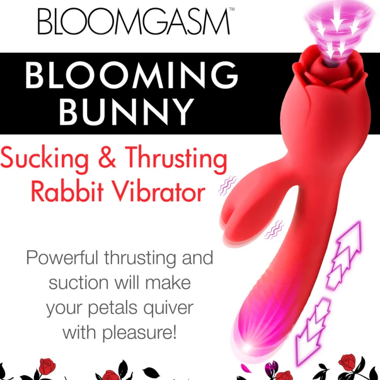 Bloomgasm Rabbit & Dual Stimulation Vibrators | Rechargeable Vibrators>Blooming Bunny Sucking & Thrusting Silicone Rabbit Vibrator