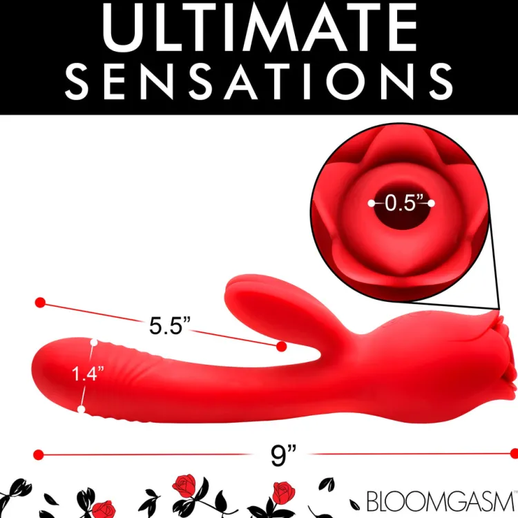 Bloomgasm Rabbit & Dual Stimulation Vibrators | Rechargeable Vibrators>Blooming Bunny Sucking & Thrusting Silicone Rabbit Vibrator