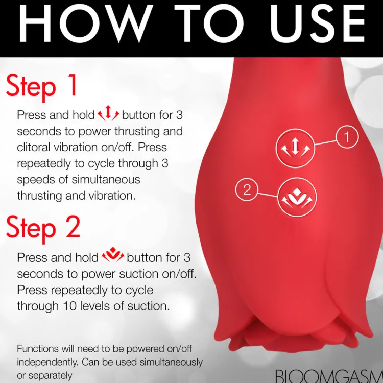 Bloomgasm Rabbit & Dual Stimulation Vibrators | Rechargeable Vibrators>Blooming Bunny Sucking & Thrusting Silicone Rabbit Vibrator