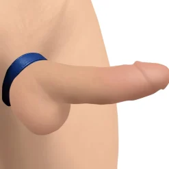 Strict Leather Penis Rings>Blue Leather Penis Ring with Velcro
