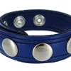 Strict Leather Penis Rings>Blue Leather Speed Snap Cock Ring