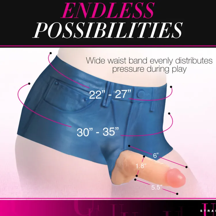 Strap U Strap-On Harnesses & Dildos>Booty Shorts 6 Inch Dildo Silicone Strap On Harness