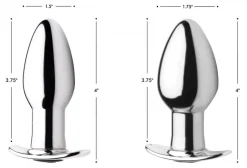 Master Series Butt Plugs | Aluminum & Steel Dildos & Insertables>Chrome Blast 7X Rechargeable Butt Plug with Remote Control
