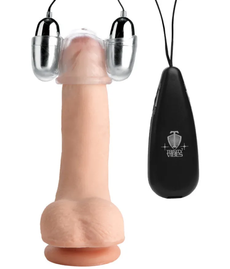 Trinity Vibes Vibrating Strokers | Vibrating Masturbators>Clear Multi-Speed Vibrating Head Teaser
