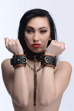 Master Series Leashes & Collars | Wrist & Ankle Cuffs>Coax Collar to Wrist Restraints