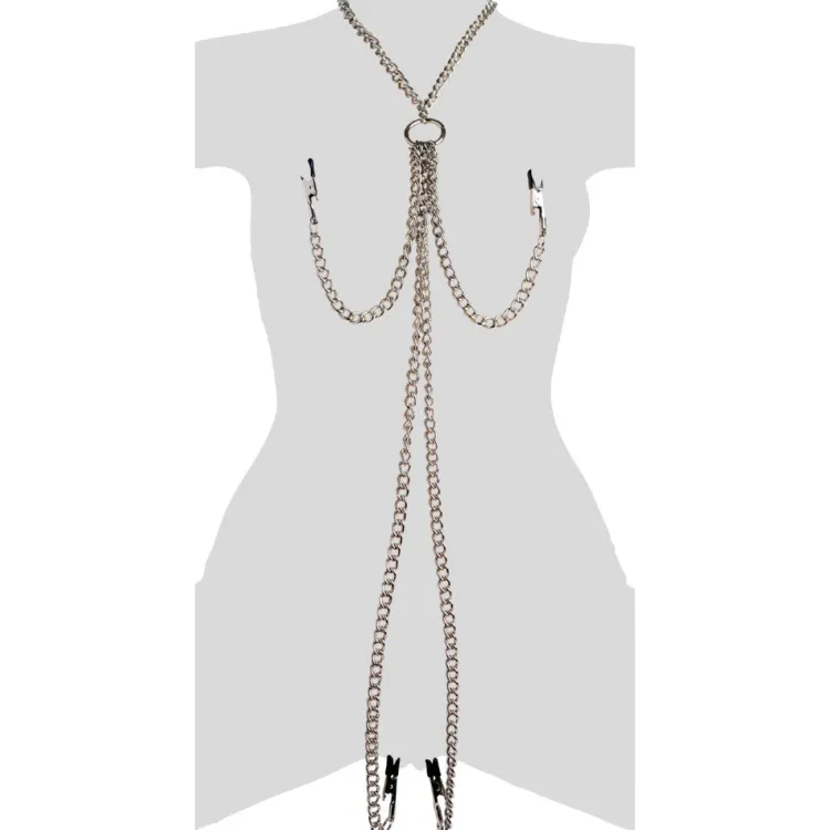 Master Series Nipple Clamps & Stimulators>Collar Nipple and Labia Clamp Set