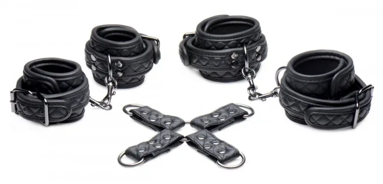 Master Series Wrist & Ankle Cuffs | Sex Furniture, Swings, & More>Concede Wrist and Ankle Restraint Set With Bonus Hog-Tie Adaptor