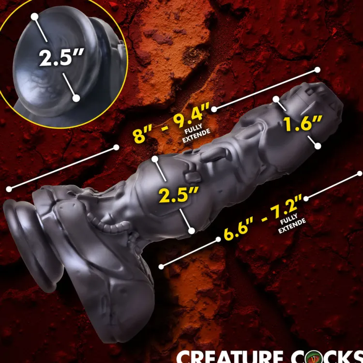 Creature Cocks Silicone Dildos | Vibrating Dildos>Cyborg Cock Thrusting & Vibrating Silicone Dildo