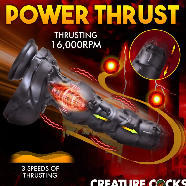 Creature Cocks Silicone Dildos | Vibrating Dildos>Cyborg Cock Thrusting & Vibrating Silicone Dildo