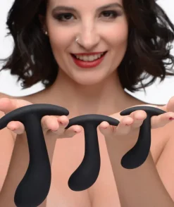 Master Series Anal Starter Toys | Unique Anal Toys>Dark Delights 3 Piece Curved Anal Trainer Set