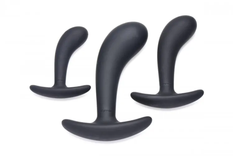 Master Series Anal Starter Toys | Unique Anal Toys>Dark Delights 3 Piece Curved Anal Trainer Set