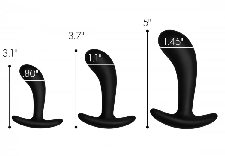Master Series Anal Starter Toys | Unique Anal Toys>Dark Delights 3 Piece Curved Anal Trainer Set