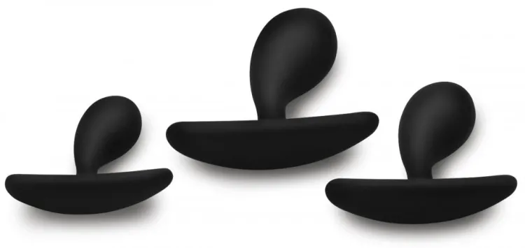 Master Series Butt Plugs | Anal Starter Toys>Dark Droplets 3 Piece Curved Anal Trainer Set
