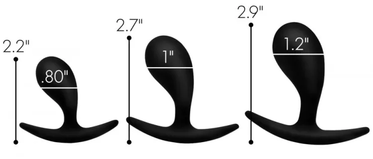 Master Series Butt Plugs | Anal Starter Toys>Dark Droplets 3 Piece Curved Anal Trainer Set
