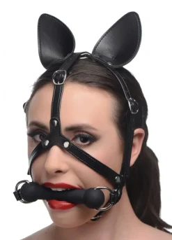 Master Series Ball Gags & Mouth Restraints | Masks & Dress-Up Accessories>Dark Horse Pony Head Harness with Silicone Bit