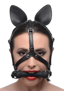 Master Series Ball Gags & Mouth Restraints | Masks & Dress-Up Accessories>Dark Horse Pony Head Harness with Silicone Bit