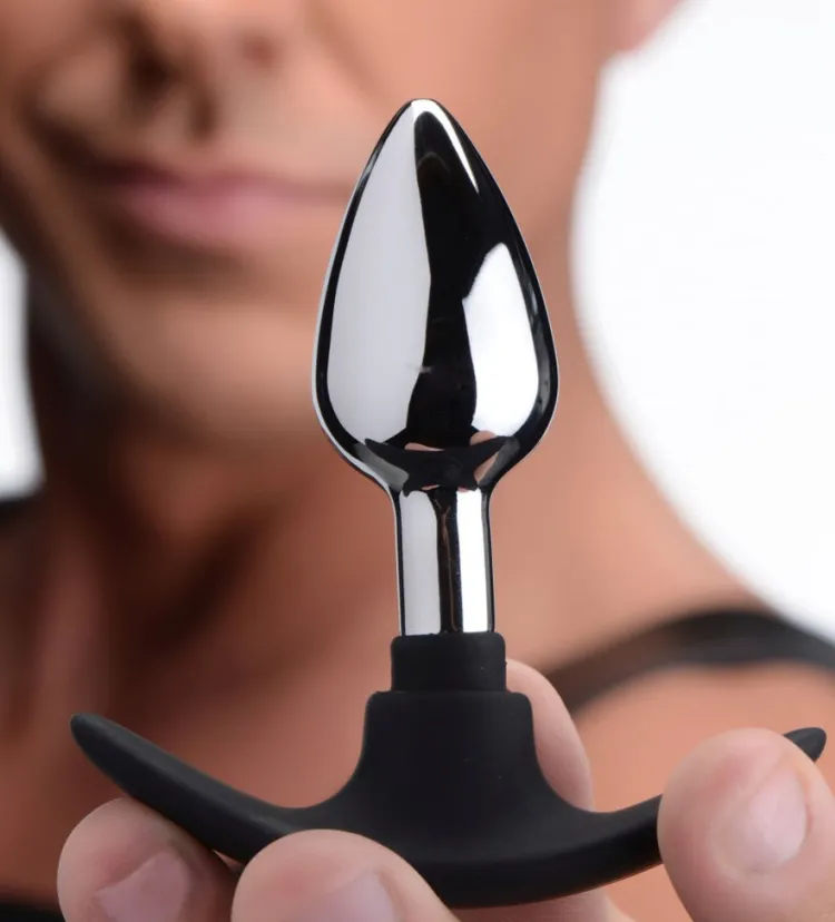 Master Series Butt Plugs | Aluminum & Steel Dildos & Insertables>Dark Invader Metal and Silicone Anal Plug