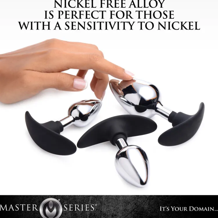 Master Series Butt Plugs | Aluminum & Steel Dildos & Insertables>Dark Invader Metal and Silicone Anal Plug