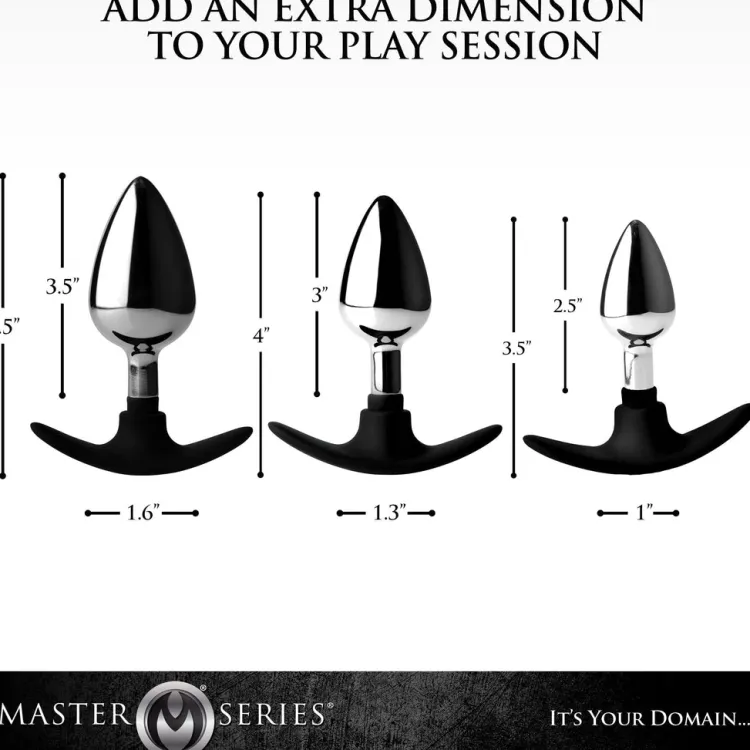 Master Series Butt Plugs | Aluminum & Steel Dildos & Insertables>Dark Invader Metal and Silicone Anal Plug