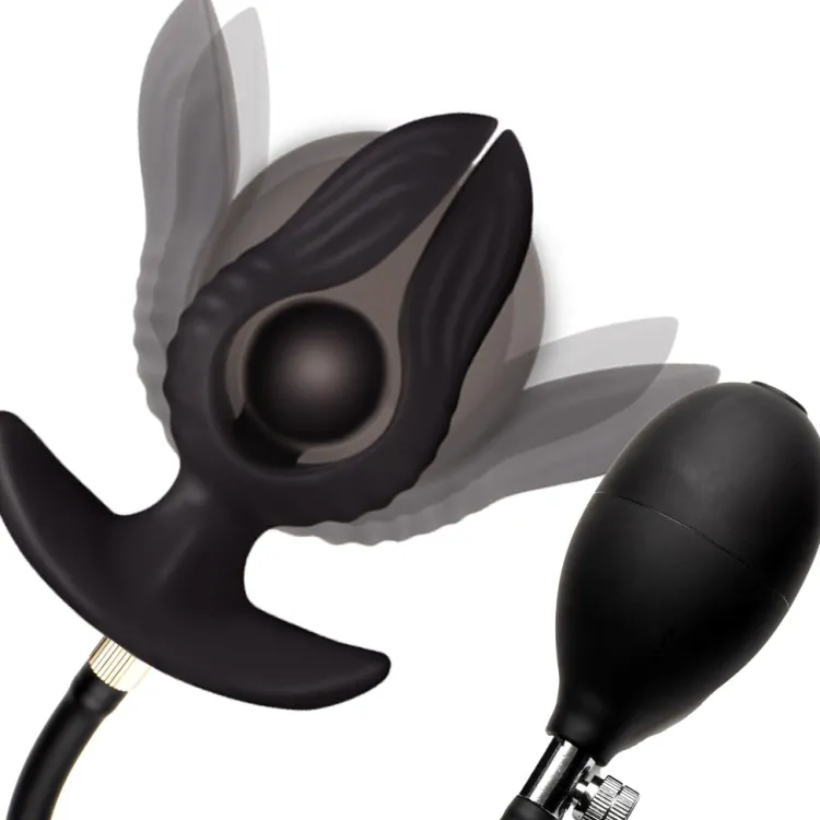 Master Series Vibrating Butt Plugs | Butt Plugs>Dark Pearl Inflatable Vibrating Butt Plug