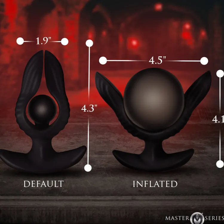 Master Series Vibrating Butt Plugs | Butt Plugs>Dark Pearl Inflatable Vibrating Butt Plug