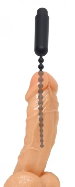 Master Series Medical Equipment | Cock & Ball Devices>Dark Rod Vibrating Beaded Silicone Sound
