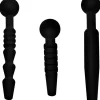 Master Series Medical Equipment | Cock & Ball Devices>Dark Rods 3 Piece Silicone Penis Plug Set