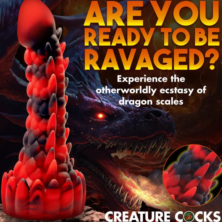 Creature Cocks Silicone Dildos | Non-Representational Dildos>Demon Rising Scaly Dragon Dildo